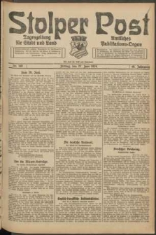 Stolper Post. Tageszeitung f&uuml;r Stadt und Land Nr. 149/1924