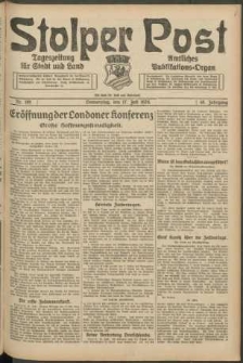 Stolper Post. Tageszeitung f&uuml;r Stadt und Land Nr. 166/1924