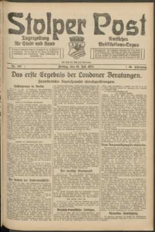 Stolper Post. Tageszeitung f&uuml;r Stadt und Land Nr. 167/1924