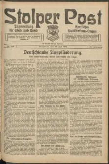 Stolper Post. Tageszeitung f&uuml;r Stadt und Land Nr. 168/1924