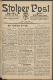Stolper Post. Tageszeitung f&uuml;r Stadt und Land Nr. 180/1924