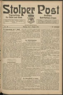 Stolper Post. Tageszeitung f&uuml;r Stadt und Land Nr. 181/1924