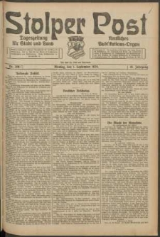 Stolper Post. Tageszeitung f&uuml;r Stadt und Land Nr. 205/1924