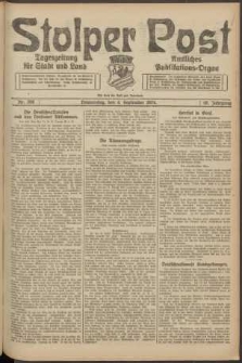 Stolper Post. Tageszeitung f&uuml;r Stadt und Land Nr. 208/1924