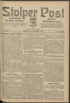Stolper Post. Tageszeitung f&uuml;r Stadt und Land Nr. 227/1924