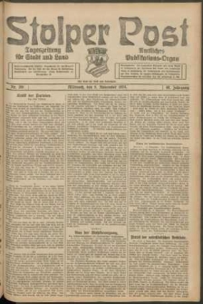 Stolper Post. Tageszeitung f&uuml;r Stadt und Land Nr. 261/1924