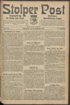 Stolper Post. Tageszeitung f&uuml;r Stadt und Land Nr. 270/1924