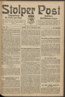 Stolper Post. Tageszeitung f&uuml;r Stadt und Land Nr. 274/1924