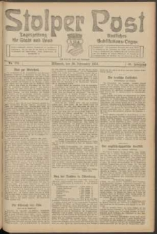 Stolper Post. Tageszeitung f&uuml;r Stadt und Land Nr. 278/1924