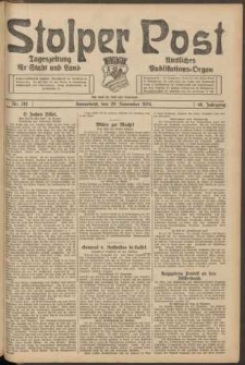 Stolper Post. Tageszeitung f&uuml;r Stadt und Land Nr. 281/1924
