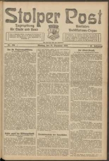 Stolper Post. Tageszeitung f&uuml;r Stadt und Land Nr. 294/1924