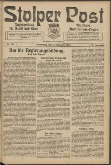 Stolper Post. Tageszeitung f&uuml;r Stadt und Land Nr. 297/1924