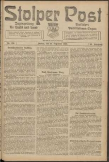Stolper Post. Tageszeitung f&uuml;r Stadt und Land Nr. 298/1924