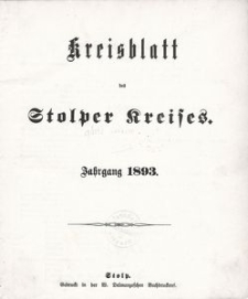 Kreisblatt des Stolper Kreises, 1893