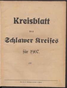Kreisblatt des Schlawer Kreises 1907