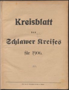 Kreisblatt des Schlawer Kreises 1906