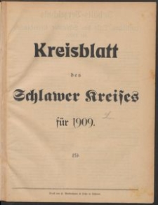 Kreisblatt des Schlawer Kreises 1909