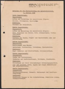 Lehrplan für die Fachausbildung der Laienhelferinnen. 1.02. 1938
