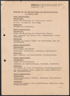 Lehrplan f&uuml;r die Fachausbildung der Laienhelferinnen. 1.02. 1938