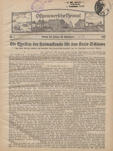 Ostpommersche Heimat, 1937