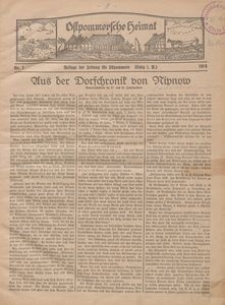 Ostpommersche Heimat, 1938