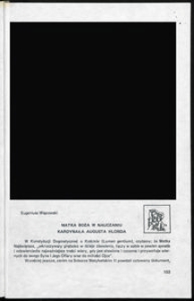 Matka Boża w nauczaniu kardynała Augusta Hlonda