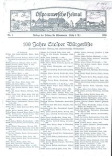 Ostpommersche Heimat, 1939