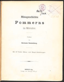 M&uuml;nzgeschichte Pommerns im Mittelalter
