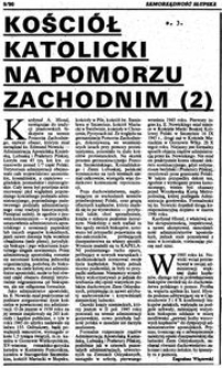 Kości&oacute;ł katolicki na Pomorzu Zachodnim [2]