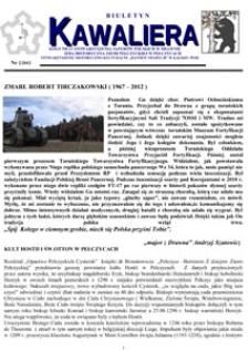 Kawaliera : biuletyn Koła nr 21, 2012, nr 1