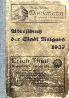 Adreβbuch der Stadt Belgard 1937