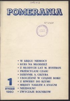 Pomerania : miesięcznik społeczno-kulturalny, 1980, nr 1