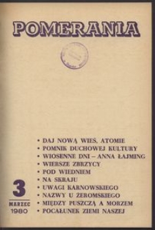 Pomerania : miesięcznik społeczno-kulturalny, 1980, nr 3