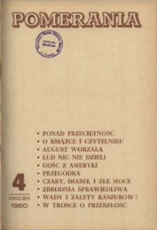 Pomerania : miesięcznik społeczno-kulturalny, 1980, nr 4