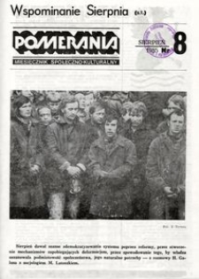 Pomerania : miesięcznik społeczno-kulturalny, 1985, nr 8