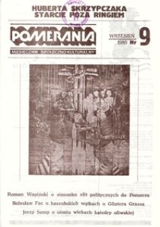 Pomerania : miesięcznik społeczno-kulturalny, 1985, nr 9