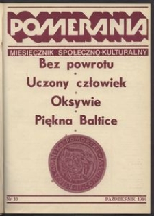 Pomerania : miesięcznik społeczno-kulturalny, 1984, nr 10
