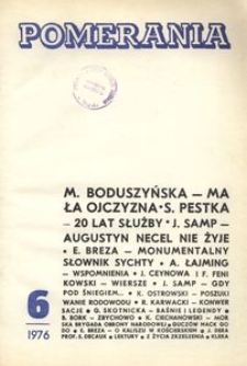 Pomerania : miesięcznik społeczno-kulturalny, 1976, nr 6