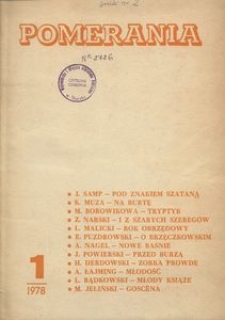Pomerania : miesięcznik społeczno-kulturalny, 1978, nr 1