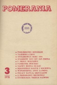 Pomerania : miesięcznik społeczno-kulturalny, 1978, nr 3