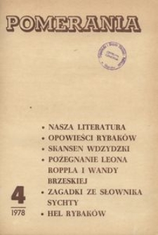 Pomerania : miesięcznik społeczno-kulturalny, 1978, nr 4