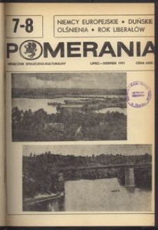 Pomerania : miesięcznik społeczno-kulturalny, 1991, nr 7-8