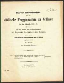 Vierter Jahresbericht über das städtische Progymnasium zu Schlawe für das Schuljahr 1875-76