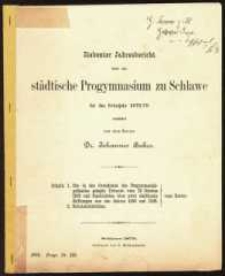 Siebenter Jahresbericht über das städtische Progymnasium zu Schlawe für das Schuljahr 1878/79