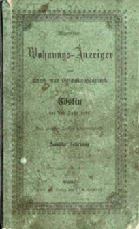 Allgemeiner Wohnungs-Anzeiger nebst Adress- und Gesch&auml;fts-Handbuch f&uuml;r C&ouml;slin auf das Jahr 1891