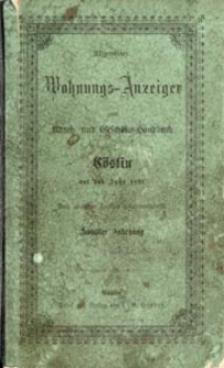 Allgemeiner Wohnungs-Anzeiger nebst Adress- und Geschäfts-Handbuch für Cöslin auf das Jahr 1891