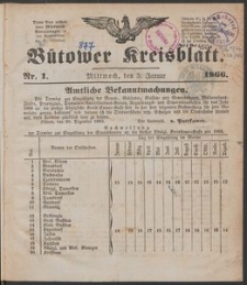 Bütower Kreisblatt 1866