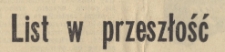 List w przeszłość