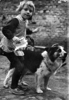 Jolanta Mączkowska podczas zabawy z psem