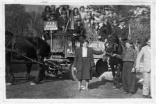 Employees of Objazda State Agricultural Farm, Gąbino band during the district harvest festival